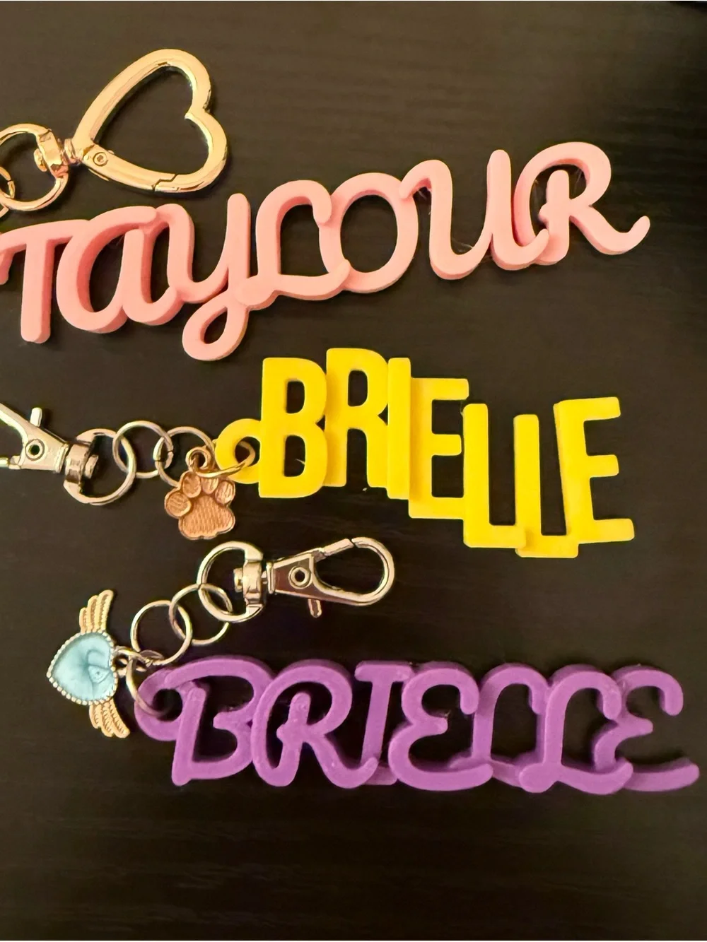 Personalized Custom Name 3D Printed Keychain Bag Charm